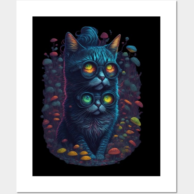 Cat Shirt - Techno Cat - Catsondrugs.com - #catlove #cats #cat #catsofinstagram #of #catlife #catlover #catstagram #catlovers #catoftheday #instagram Wall Art by catsondrugs.com